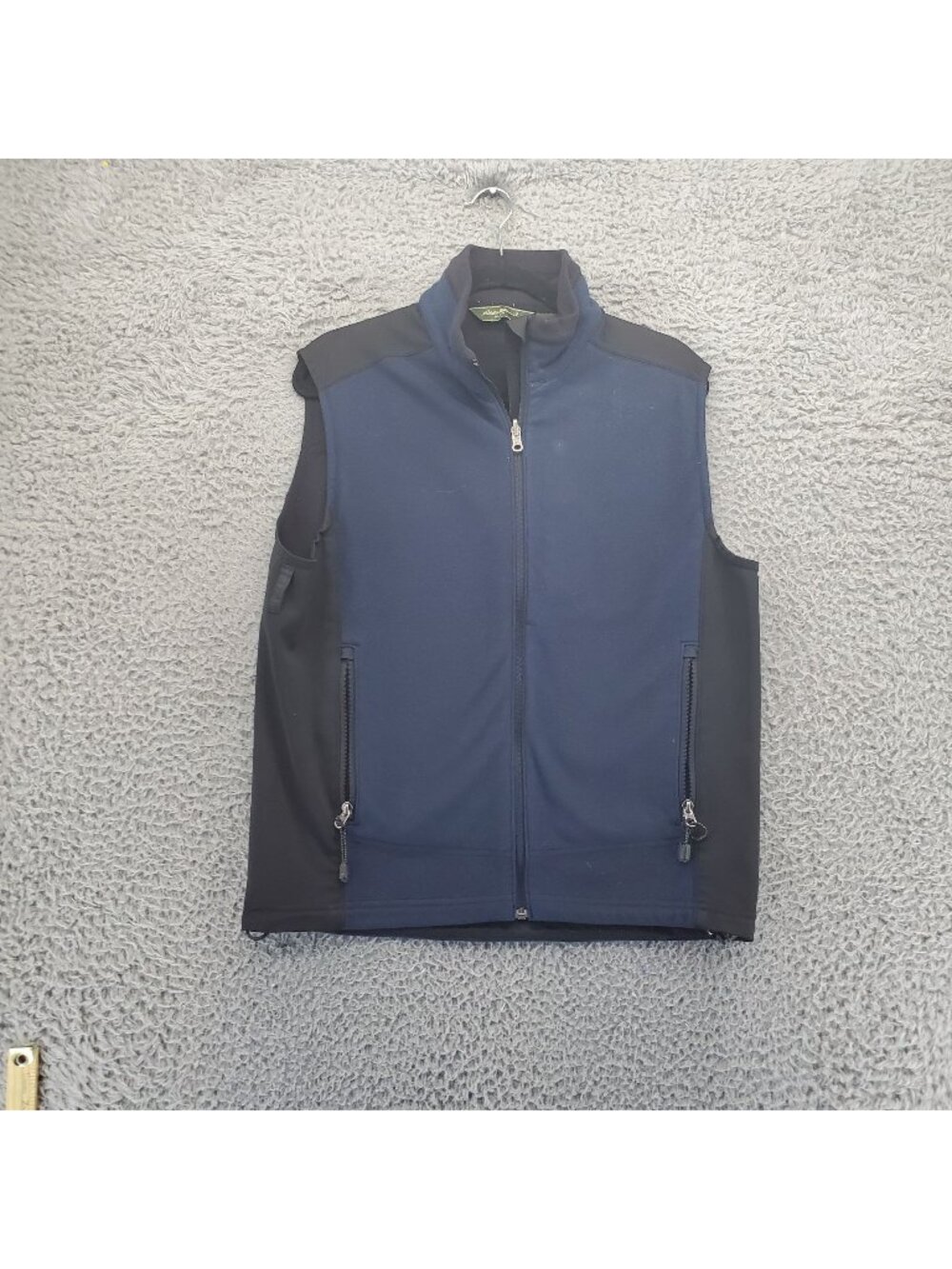 Eddie Bauer Vest Mens Small Blue & Black Full-Zip Sleeveless Polyester Gorpcore